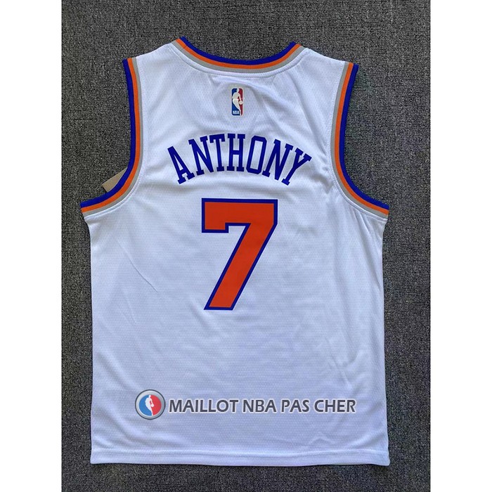 Maillot Enfant New York Knicks Carmelo Anthony NO 7 Association Blanc